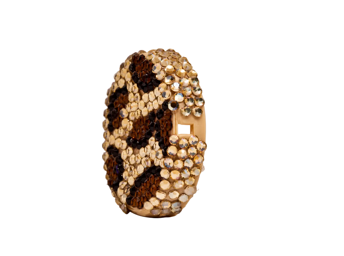 Leopard Luxe rhinestone Dexcom G7 cover, view 2