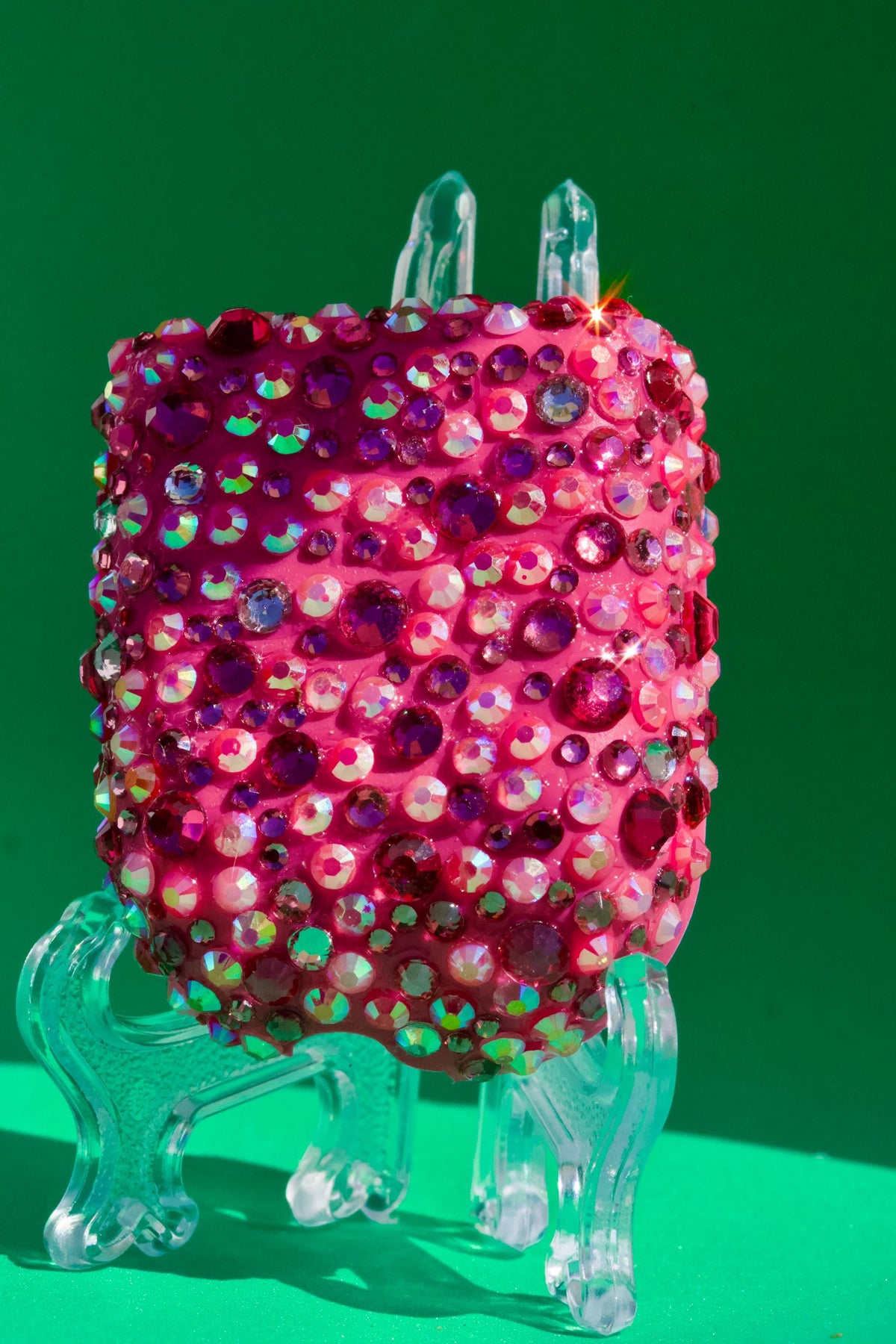 Pink Glow rhinestone Omnipod 5 cover, view 2