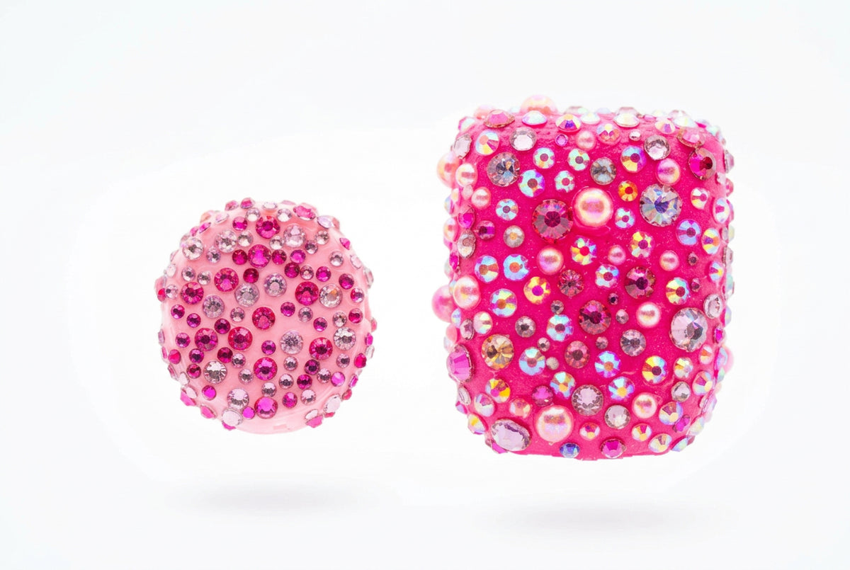 Pink Glow Omnipod 5 and Dexcom G7 rhinestone cover set, view 3