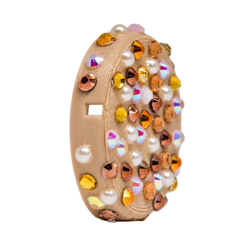 Golden Goddess rhinestone Dexcom G7 cover, view 4