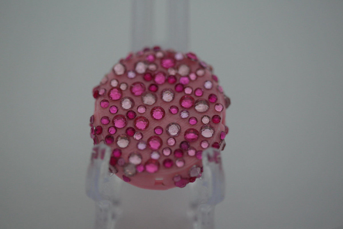 Pink Glow pink rhinestone Dexcom G7 cover by Glam Pods