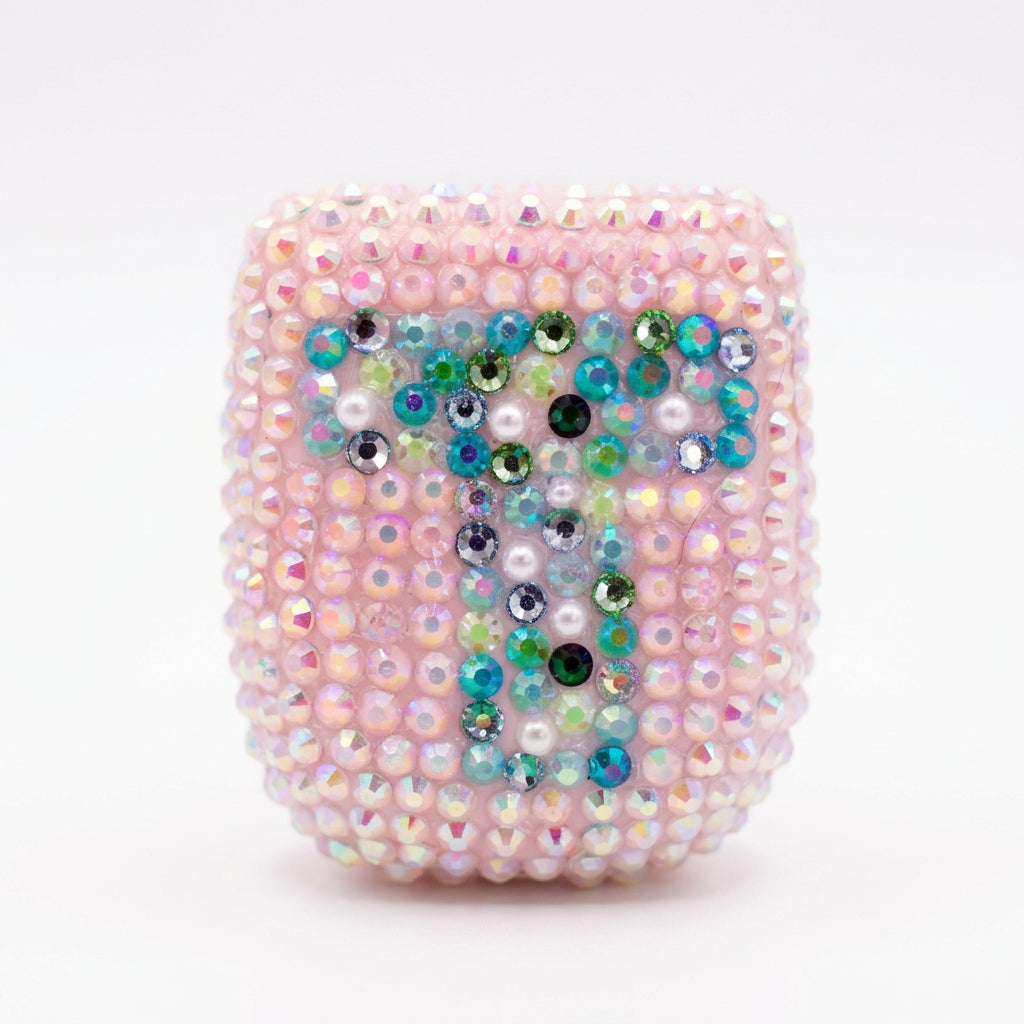 Personalised initial rhinestone Omnipod 5 cover, view 6