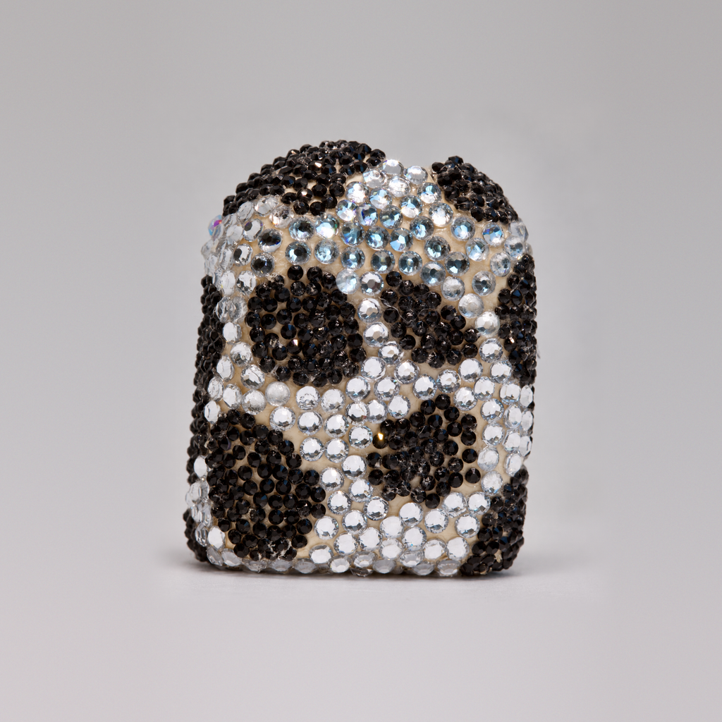 The Moo Edit cow print rhinestone Omnipod 5 cover by Glam Pods