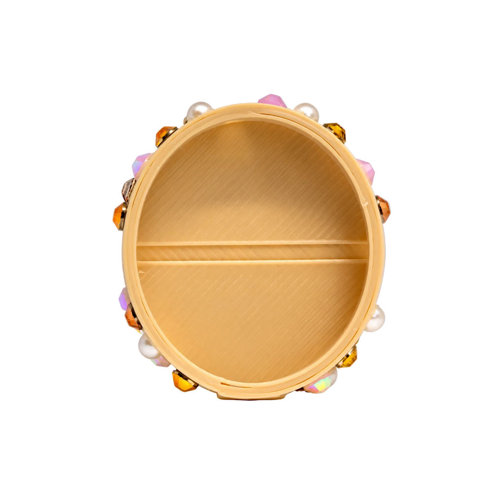Golden Goddess rhinestone Dexcom G7 cover, view 3