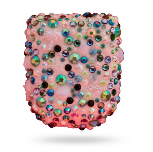 Aqua Pearl rhinestone and pearl Omnipod 5 cover by Glam Pods