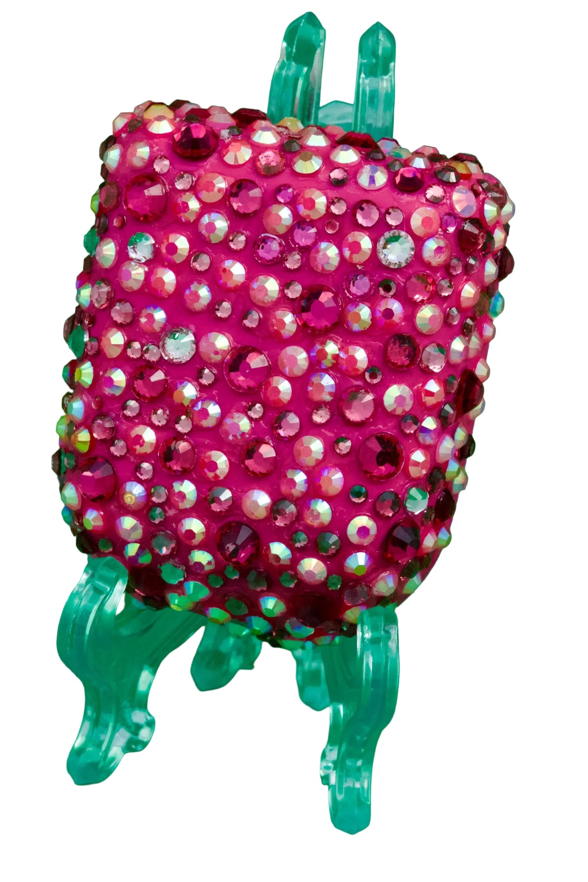 Pink Glow pink rhinestone Omnipod 5 cover by Glam Pods